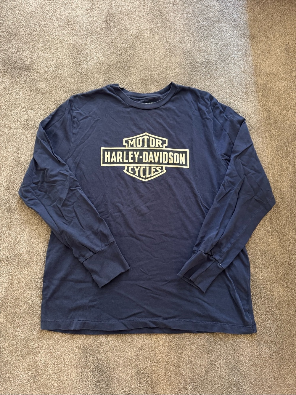Harley-Davidson Navy Long Sleeve Motor Shield Logo Tee